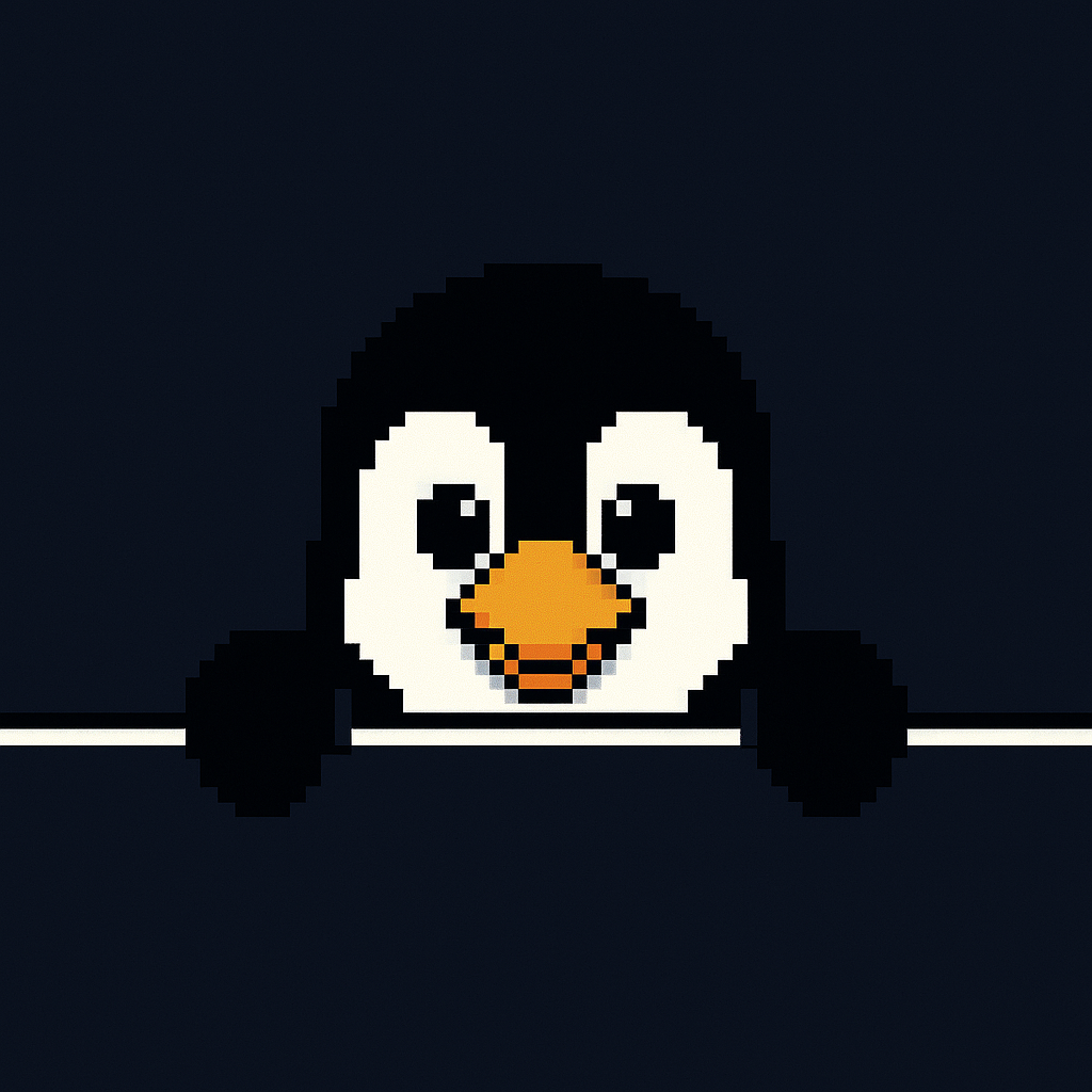 Penguin peeking